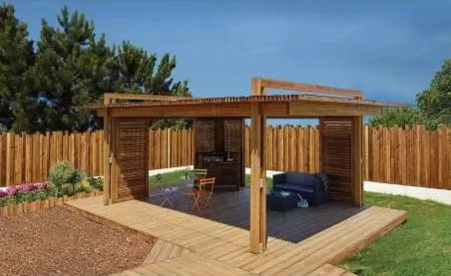 pergola bois manea pin marron l 7 m x l 5 m x h 2 81 m 01
