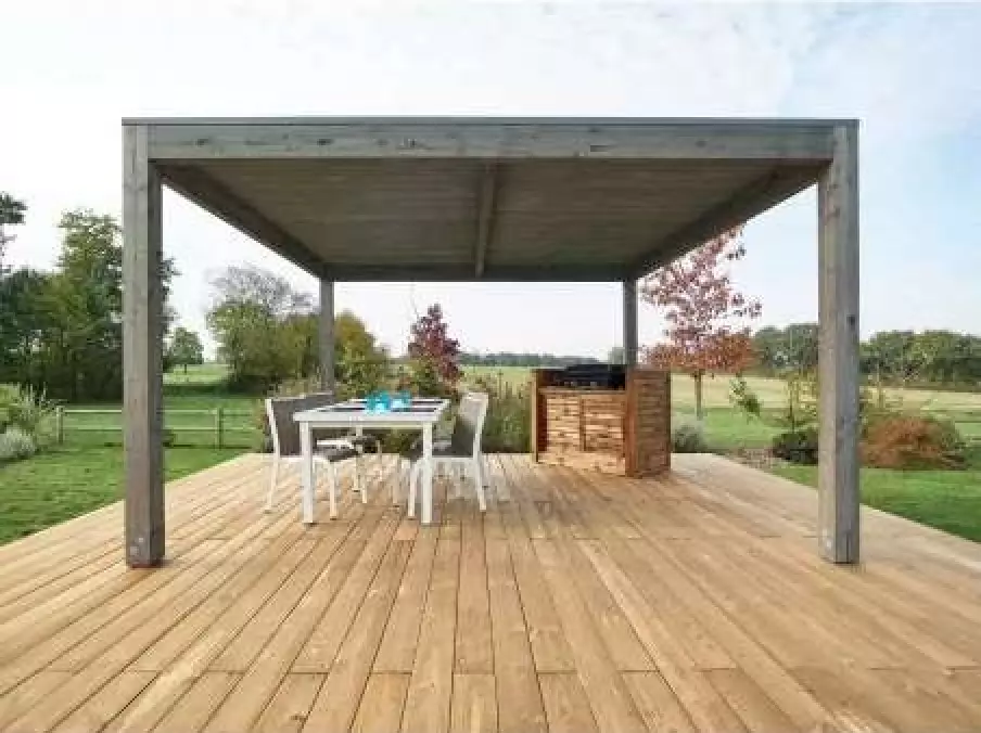 pergola bois samana douglas gris l 4 m x l 4 m x h 2 41 m 01