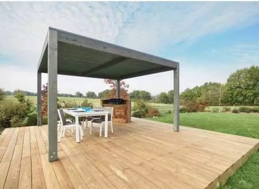 pergola bois samana douglas gris l 4 m x l 4 m x h 2 41 m 02